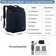 thumbnail image 4 of Matein Travel Backpack, 40L Carry-on Backpack Air Approved Weekender Bag for Men and Women, Blue, 4 of 8