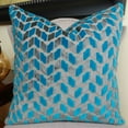 thumbnail image 1 of Thomas Collection Turquoise Gray Silver Ombre Velvet Luxury Throw Pillow - 11195, 1 of 4