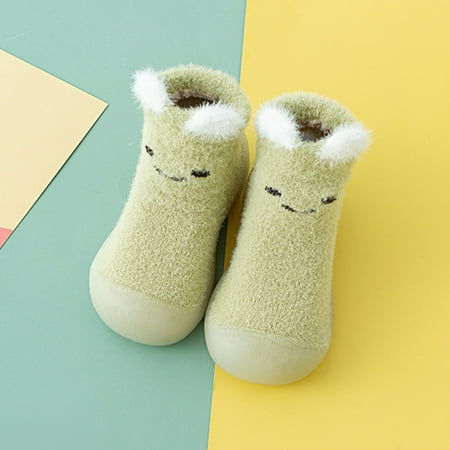 

ãYilirongyummã Baby Shoes Boys Girls Animal Cartoon Socks Shoes Toddler Fleece Warmthe Floor Socks Non Slip Prewalker Shoes