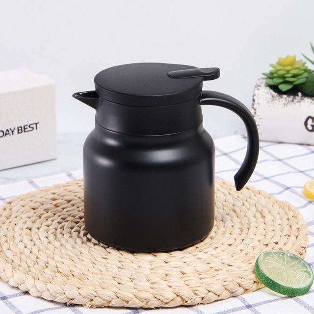 Tetera Guisada Tetera guisada Hervidor térmico de acero inoxidable 316 para oficina en casa (800ml negro)