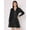 Black, variant on HERE&NOW Women's Solid Drop Shoulder Dress Plicated Detail Long Sleeves Satin Chic Summer Party Wear Dress
