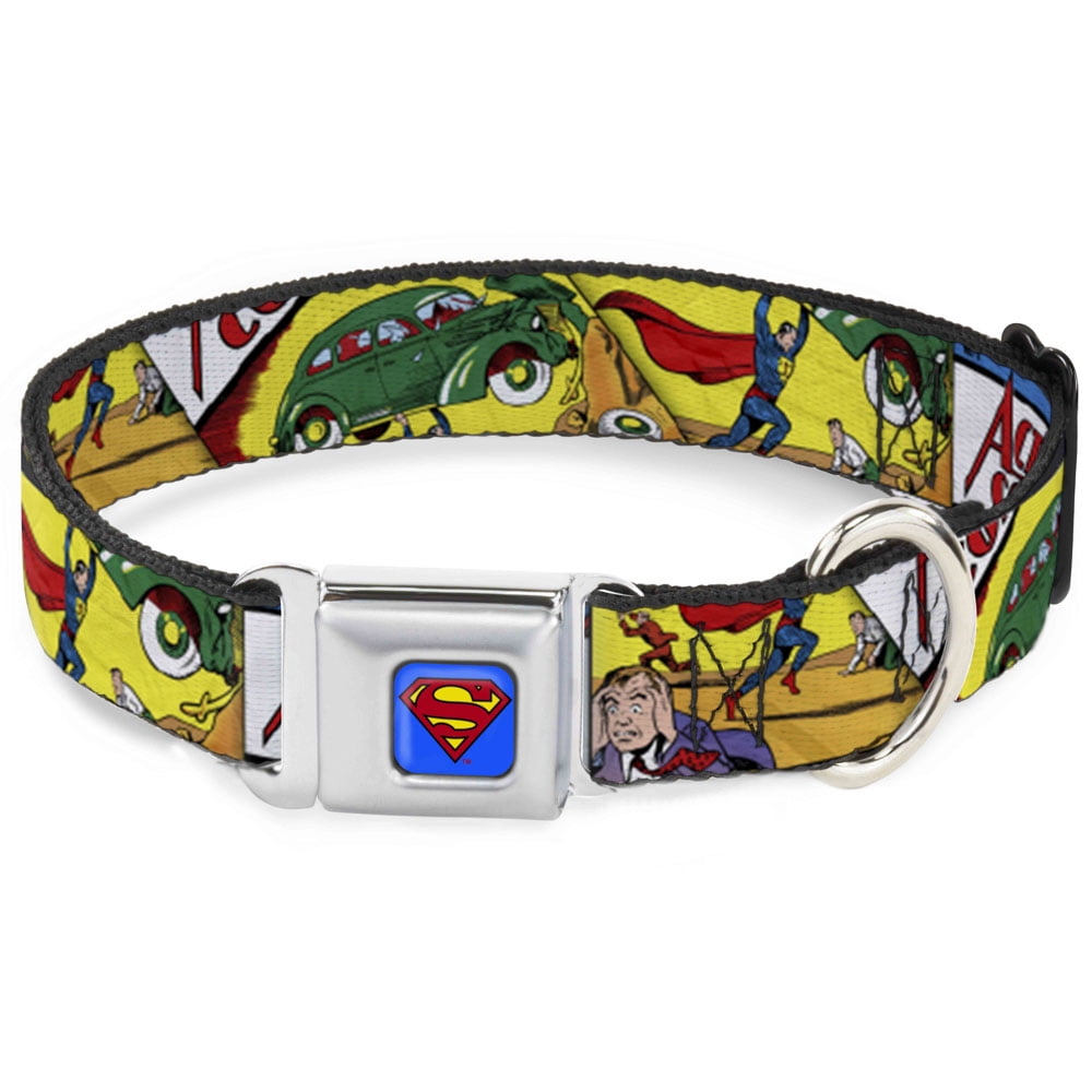DC Comics Pet Collar, Dog Collar Metal Seatbelt Buckle, Classic Action ...
