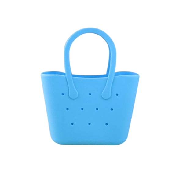Women's DIY Tote Bag Soft & Foldable Silicone Handbag Lightweight Modular Accessory Bag with Multi Plug-in Hole Design for Summer Beach, Pool