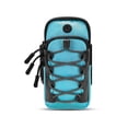 thumbnail image 1 of Qarigey Bolsa de nailon para almacenamiento de teléfono móvil, resistente al agua, transpirable, antideslizante, de doble capa, reflectante, riñoneras Cielo azul, 1 of 6