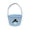 Blue, variant on Halloween Jack O Lantern Woven Basket with Handle, Cute Ghost Face Cotton Rope Storage Bucket, Portable Trick or Treat Candy Basket for Halloween Party Decor,9 in.