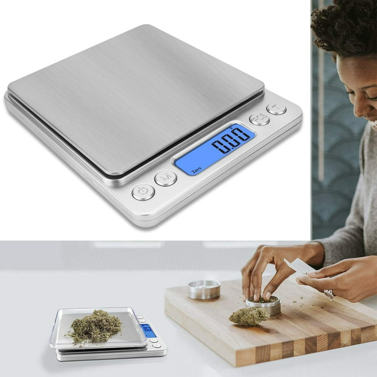 Digital Gram Scale 500g 0.01g Food Scale, High Accuracy Kitchen Scale,  Multifunctional Stainless Steel Mini Pocket Scale with LCD Display Tare  Features, Silver 