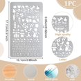 thumbnail image 4 of Plantillas metálicas para manualidades, plantillas para pirograbado, plantillas para agendas, plantillas reutilizables de acero inoxidable, plantillas con iconos y números., 4 of 9