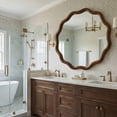 thumbnail image 3 of Jopath 30 Inch Wavy Round Solid Wood Frame Decorative Mirror for Bedroom Bathroom Living Room Entryway Black Walnut Color, 3 of 8