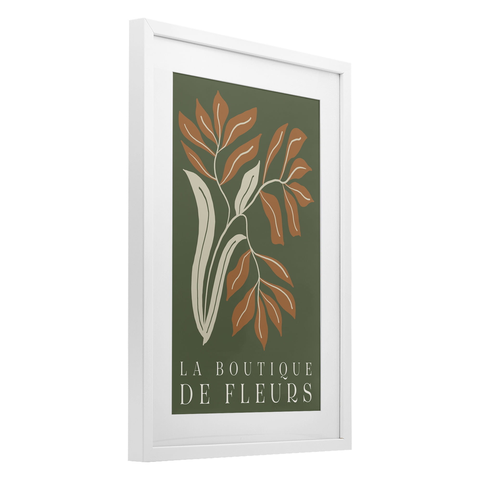 Stupell Industries Flower Shop Midcentury Minimal White Framed Print Under Glass, design by Emily Navas