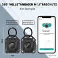 thumbnail image 2 of Black 2 Pack Airtag Keychain - Apple Airtag Keychain - Airtag Keychain - Airtag Waterproof Pocket - Airtag Case - Apple Airtag Keychain - Airtag Case, Full 360° Airtag Protection, 2 of 5