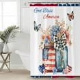 thumbnail image 2 of 60x72 Inch Shower Curtains for Bathroom 4th of July Fabric Bath Curtain Decor Independence Day Spring Floral Love Heart Flowers Waterproof Restroom Curtains Shower Set Accessories with Hooks 60 Inch, 2 of 6