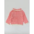 thumbnail image 2 of Woonie Handmade Crochet Full Sleeves Peter Pan Collar Design Sweater-Peach, 2 of 3