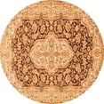 thumbnail image 1 of Ahgly Company Indoor Round Medallion Orange Traditional Area Rugs, 4' Round, 1 of 1