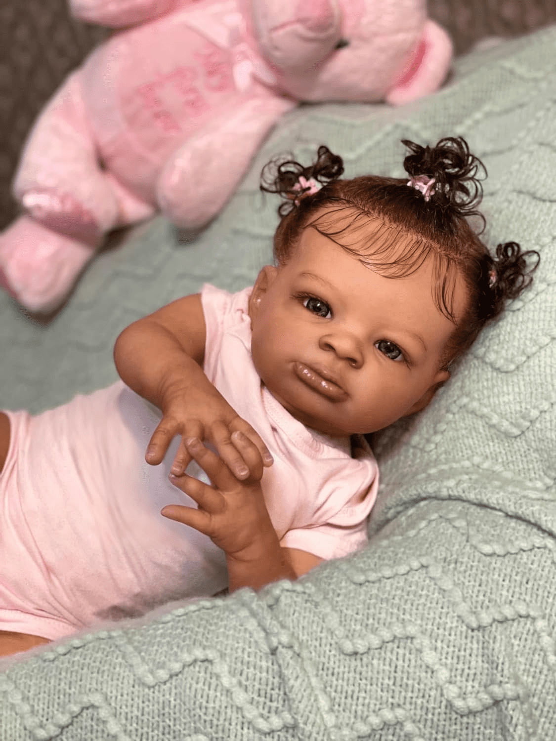 Realistic Reborn Baby Dolls Black Girl 20 Inch African American Newborn Baby Doll, Lifelike Weighted Soft Body, Gift for Kids  Age 3+