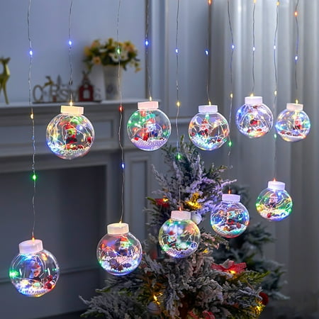 

Gwong Fairy Light 8 Flashing Modes Non-glaring PVC Christmas Ball LED Curtain Light for Home