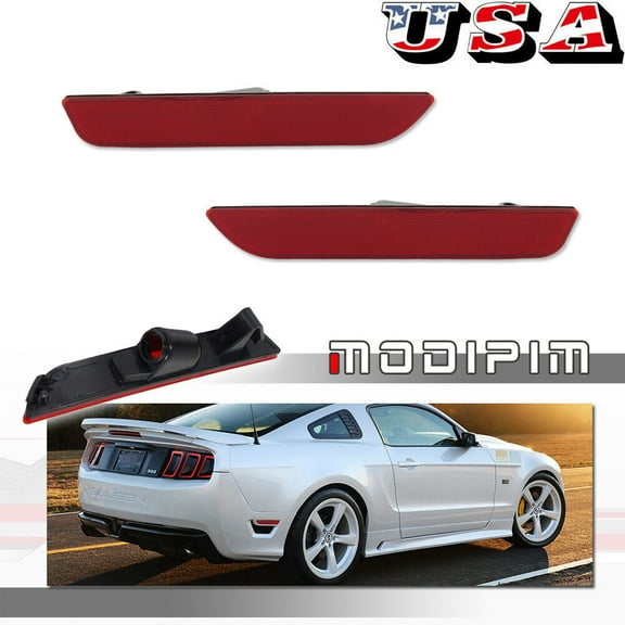 For 2010 - 2014 for Ford Mustang Rear Bumper Side Marker Light Reflector Red Lens -