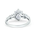 thumbnail image 3 of Vintage Style Oval Wedding Engagement Ring Baguette CZ 925 Sterling Silver Size 7, 3 of 5