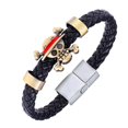 thumbnail image 2 of Popular Anime One Piece Luffy Straw Hat Pirates Flag Copper Braid Leather Bracelet, 2 of 2