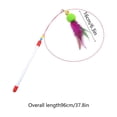 thumbnail image 3 of Cat Teaser Toy with 96 cm Telescopic Plastic Rod, Multi-Color Feathers with Bell, Spring Rotation, Durable and Washable Interactive Toy for Cat Exercise and Training, 3 of 6