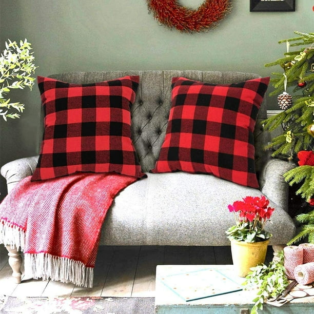 Buffalo check pillows shop black
