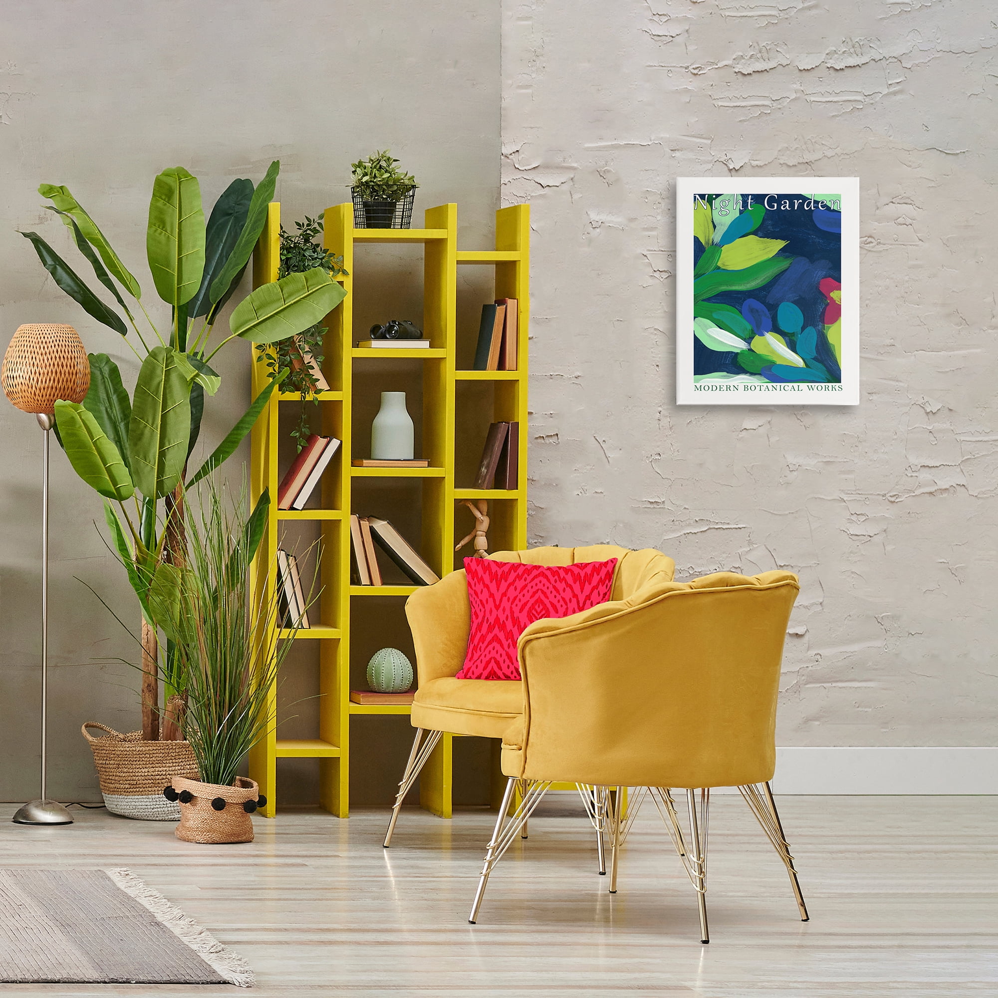 Stupell Industries Modern Botanicals Museum Abstract Painting Wrapped Canvas Art Print Wall Art, 16 x 20
