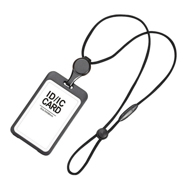 Porta credencial de enfermera, porta credencial de enfermera, tarjeta de identificación con cordón estirable para oficina, Negro