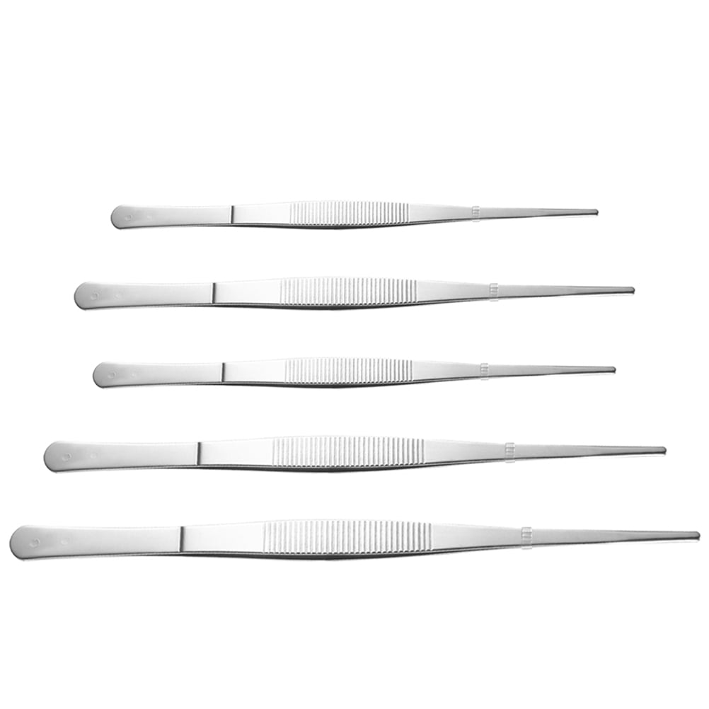 COOPHYA Bending Tweezers Silver Repairing Gardening Tools 5Pcs 9.8In