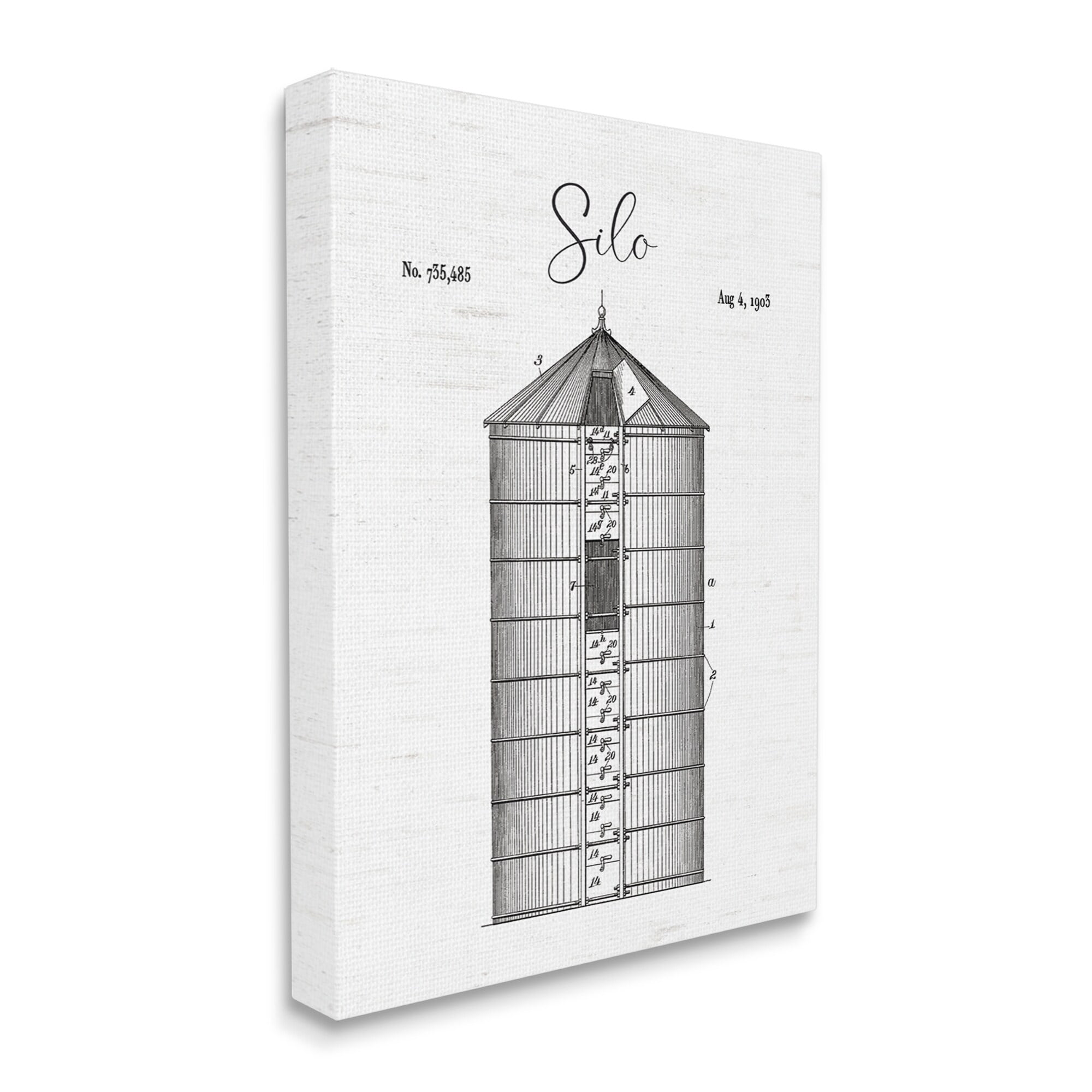 Stupell Industries Detailed Silo Diagram Rustic Countryside Farm Structure Graphic Art Gallery Wrapped Canvas Print Wall Art, Design by Lettered and Lined