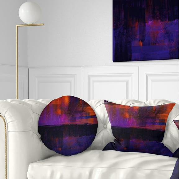 Designart Blue Vs Red Textures - Abstract Throw Pillow - 12x20