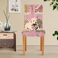 thumbnail image 4 of Yayeee 2 Pack Dining Chair Covers Stretch Parson Chairs Slipcovers Seat Protector, Pink Christmas House, 4 of 6