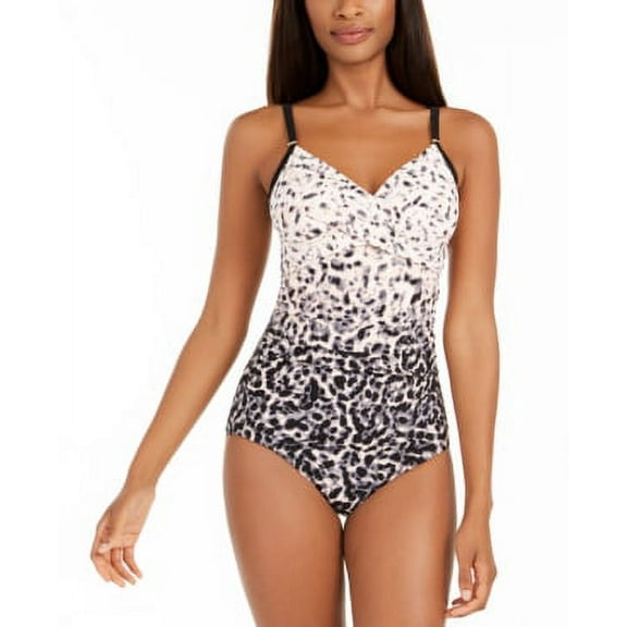 Calvin Klein NEW NECTAR OMBRE JAGUAR Twist-Front One-Piece Swimsuit, US 4