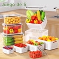 thumbnail image 2 of JDF3CISH Contenedores para Refrigerador 5PCS, Recipientes de Almacenamiento sin BPA y a Prueba de Fugas, Organizadores de Refrigerador con Colador Extra&iacute;ble para Verduras y Alimentos, 2 of 7