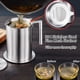thumbnail image 4 of Colador y recipiente de grasa de acero inoxidable 304 Olla grande de almacenamiento de aceite de 1,8 l/1,9 cuartos de galón con tapa a prueba de polvo y mango de fácil agarre para tocino, cocina o, 4 of 6