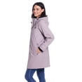 thumbnail image 4 of Women's Weathercast Water-Resistant Hooded Rain Jacket Color: Navy Size: MEDIUM, 4 of 4