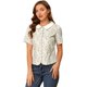 thumbnail image 2 of INSPIRE CHIC Blusa floral con botones y manga corta con cuello Peter Pan para mujer blanco L, 2 of 6