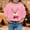 Pink, variant on Print Girls Long Sleeve Crewneck Sweatshirt Cozy Pullover Top For Holiday Season (Pink 9-10 Years)