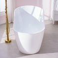 thumbnail image 2 of ANGELES HOME 67" Acrylic Freestanding Bathtub, Soaking White Bathtub with White Drain and Integrated Slotted Overflow Included, Glossy White, 2 of 12