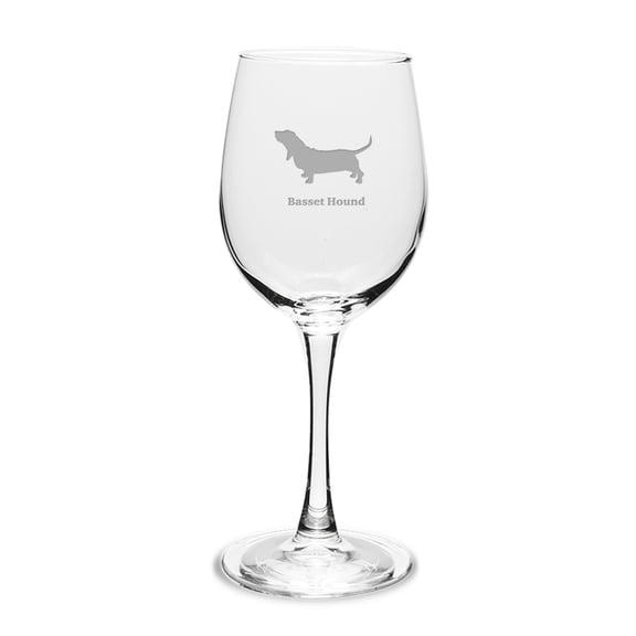 Basset Hound 12 oz Classic White Wine Glass