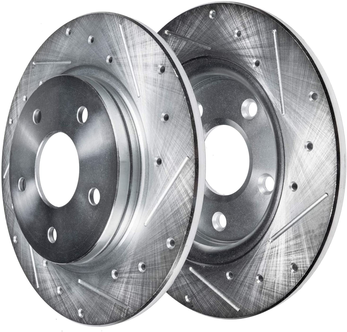 Detroit Axle - 11.18" inch Rear Drilled and Slotted Disc Brake Rotors for Hyundai Sonata Tucson Azera Kia Optima Cadenza
