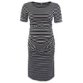 thumbnail image 2 of Sentmoon Robe de Maternité Ample à Manches Courtes Robe d'Été pour Femmes Col Rond Imprimé à Rayures Coupe Ajustée Robes de Vacances pour Femmes 2025 Douce et Confortable pour Se Détendre à la Maison S, 2 of 4
