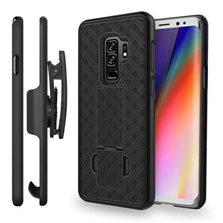 Samsung Galaxy S9 Case with Kickstand Belt Clip Holster, Galaxy Case with Rotating Belt Clip Super Slim Shell Samsung Galaxy Belt Clip Case for Samsung Galaxy S9 (NOT PLUS) Cell Phone (2018)
