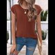 thumbnail image 4 of Suéter de Punto Sin Mangas con Cuello Redondo Informal de Verano para Mujer, Estilo Holgado, Estilo Jersey, Sin Mangas Color Café XL, 4 of 10