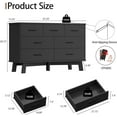 thumbnail image 5 of FANRAL 7 Drawer Dresser for Bedroom,Wood Modern Chest of Drawers with X-Shaped Sturdy Base,Black Dresser, 5 of 8