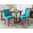 thumbnail image 6 of Dining Chairs Set of 8, Kitchen & Dining Room Chairs, Fabric Upholstered Dinning Chairs, Sillas De Comedor, Nailhead Trim, Wood Legs (Blue, 8 Pcs), 6 of 11