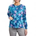 thumbnail image 4 of AHMOMEI Cartoon Print Scrub Jackets for Woman Warm Up Snap Front Nurses Working Uniforms with Pocket S-5XL Plus Size Scrub Top Women, 4 of 5