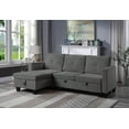 Lilola Home Nova Velvet Reversible Sleeper Sectional Sofa with Storage