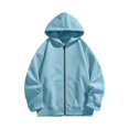 thumbnail image 2 of Bnwani Hoodies Girls Long Sleeve Pockets Zip Up Sweatshirt Plain Tops Pullover, 2 of 8