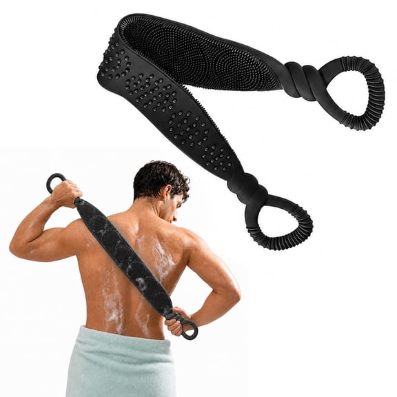 Celoplix Silicone Back Scrubber for Shower, Double-Sided Silicone Back Strap | Back Washer with Long Strap Handle