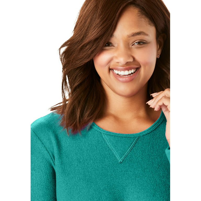 Woman Within Women's Plus Size Sherpa Sweatshirt Sweatshirt