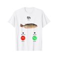 thumbnail image 1 of Camiseta de pescado 100 % algodón con mensaje "Recordar mensaje" y "Rechazar" para aceptar llamadas telefónicas. Ropa informal de calle para hombre., 1 of 6